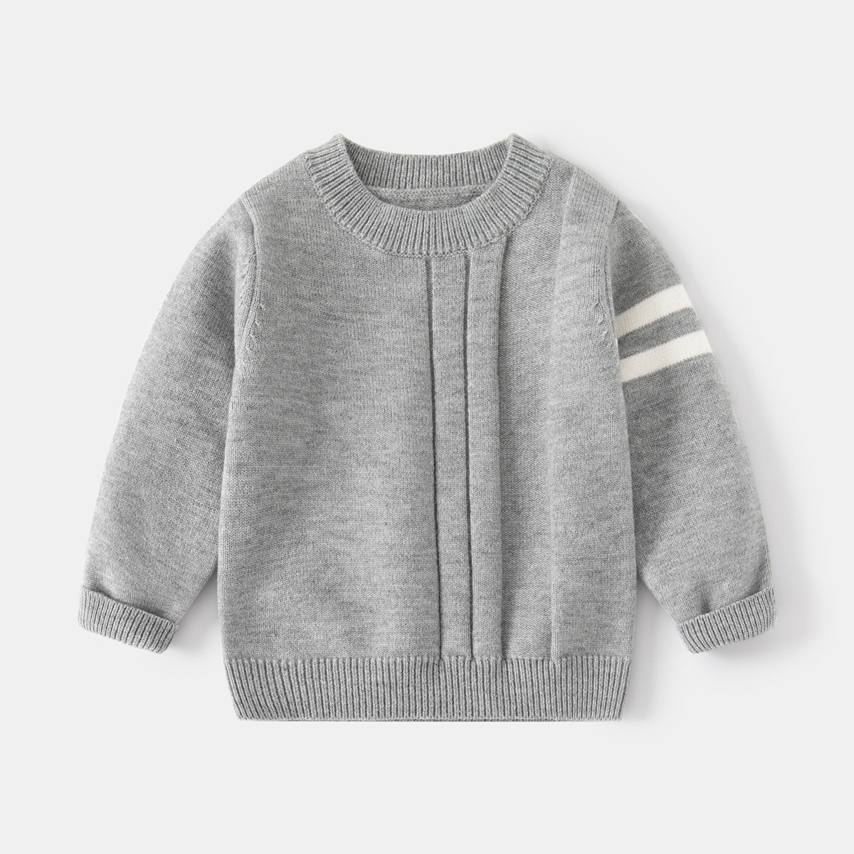 [513639] - Atasan Sweater Crewneck Lengan Panjang Anak Laki-Laki - Motif Line Plain