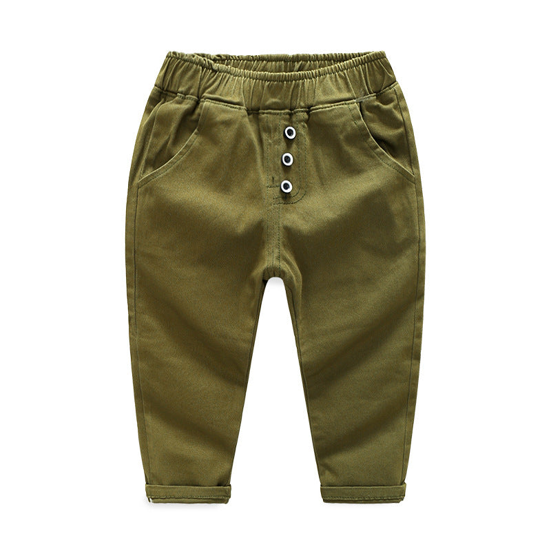 [513640] - Bawahan Celana Panjang Chino Polos Anak Laki-Laki - Motif Triple Button