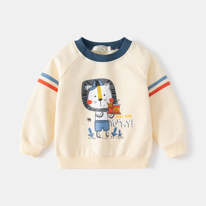 [513643] - Atasan Sweater Crewneck Lengan Panjang Anak Laki-Laki - Motif Yummy Food