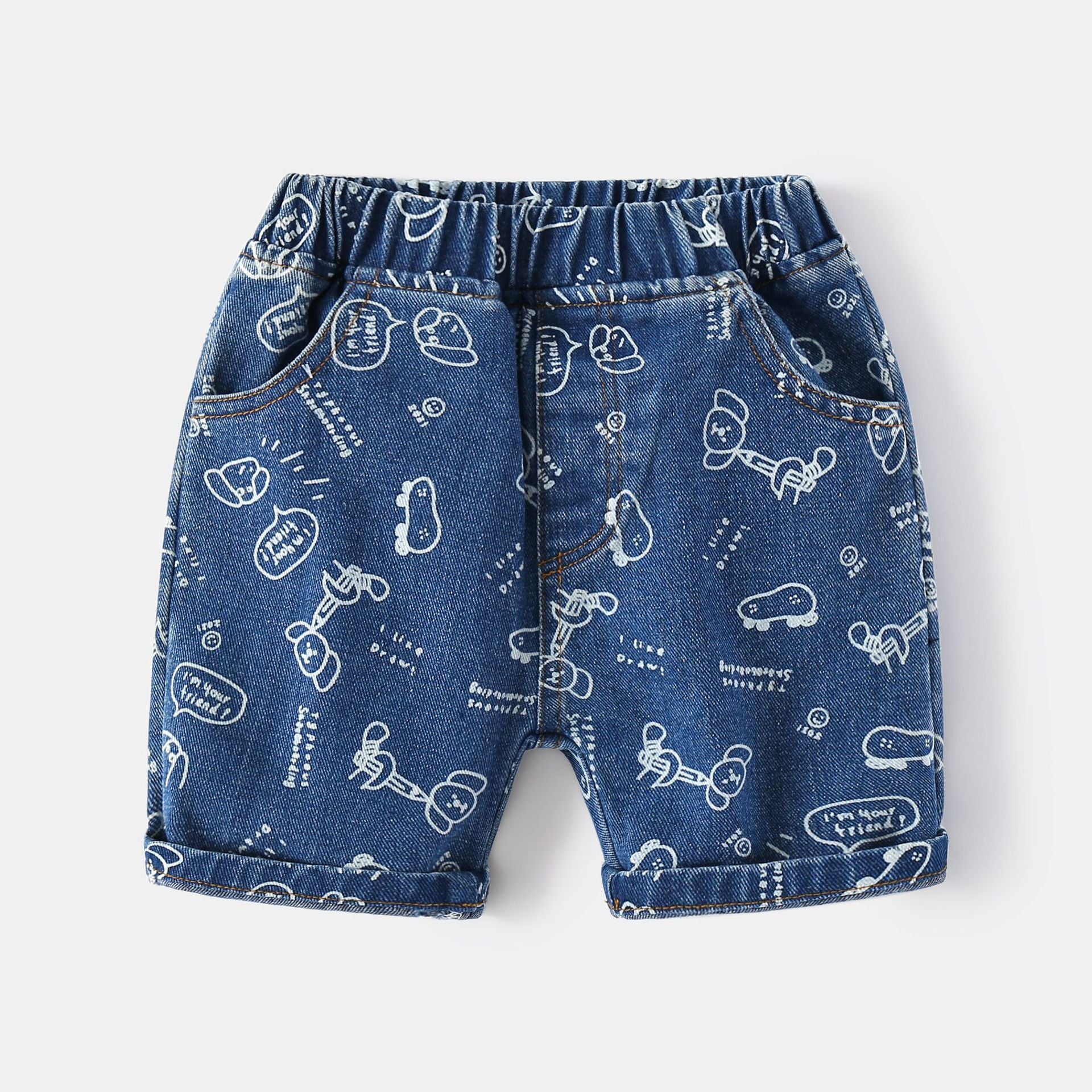 [513644] - Bawahan Celana Pendek Jeans Anak Laki-Laki - Motif Friend Dog