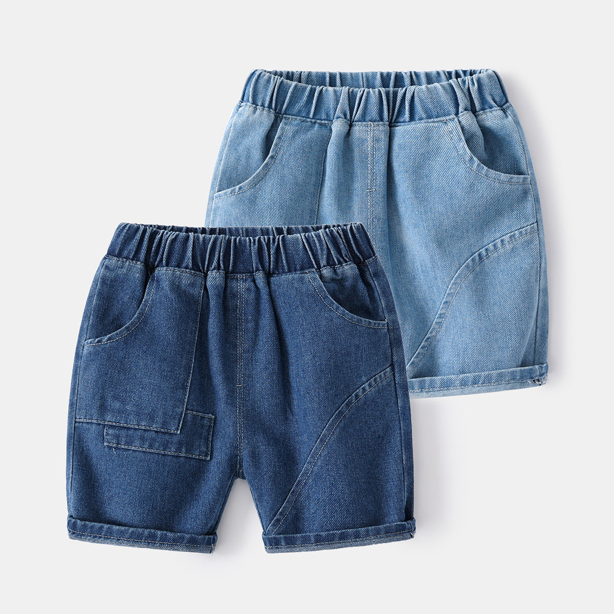 [513645] - Bawahan Celana Pendek Jeans Polos Anak Laki-Laki - Motif Plain Strip