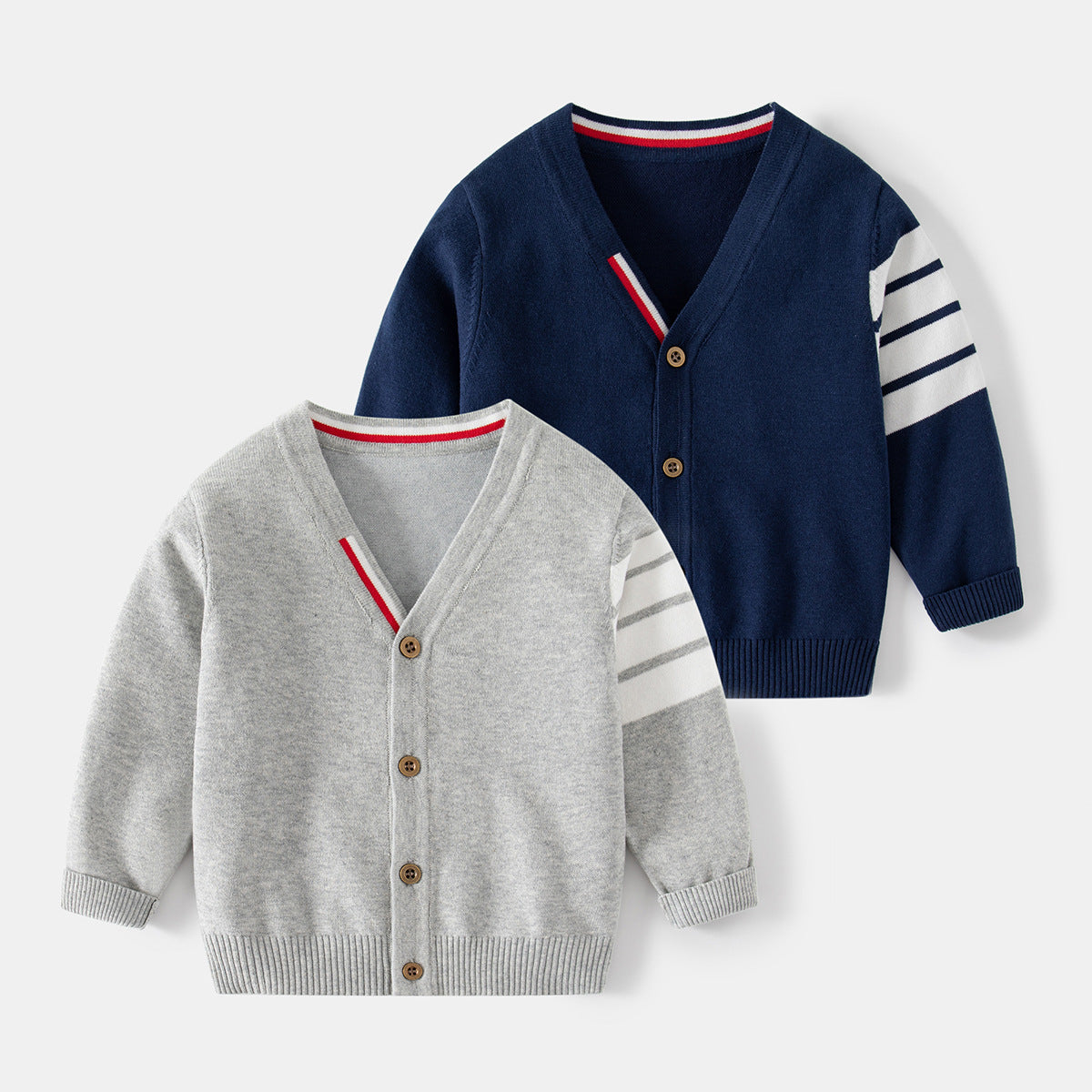 [513658] - Atasan Jaket Cardigan Lengan Panjang Anak Laki-Laki - Motif Arm Line