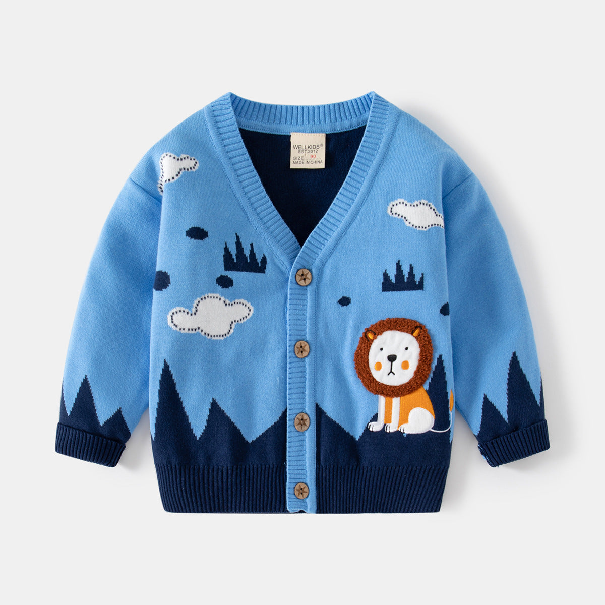 [513659] - Atasan Jaket Cardigan Lengan Panjang Anak Laki-Laki - Motif Lion View