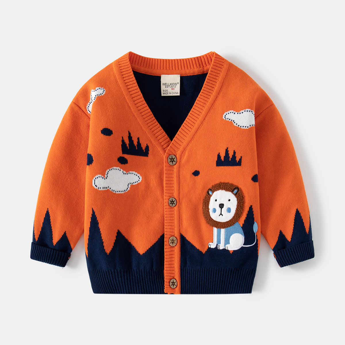 [513659] - Atasan Jaket Cardigan Lengan Panjang Anak Laki-Laki - Motif Lion View