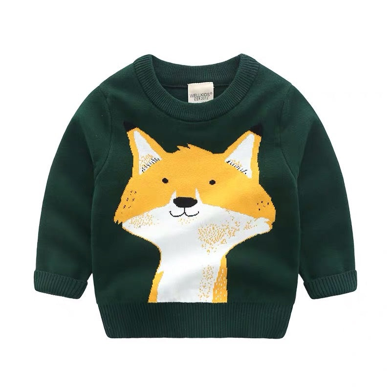 [513671] - Atasan Sweater Crewneck Lengan Panjang Anak Laki-Laki - Motif Plain Fox