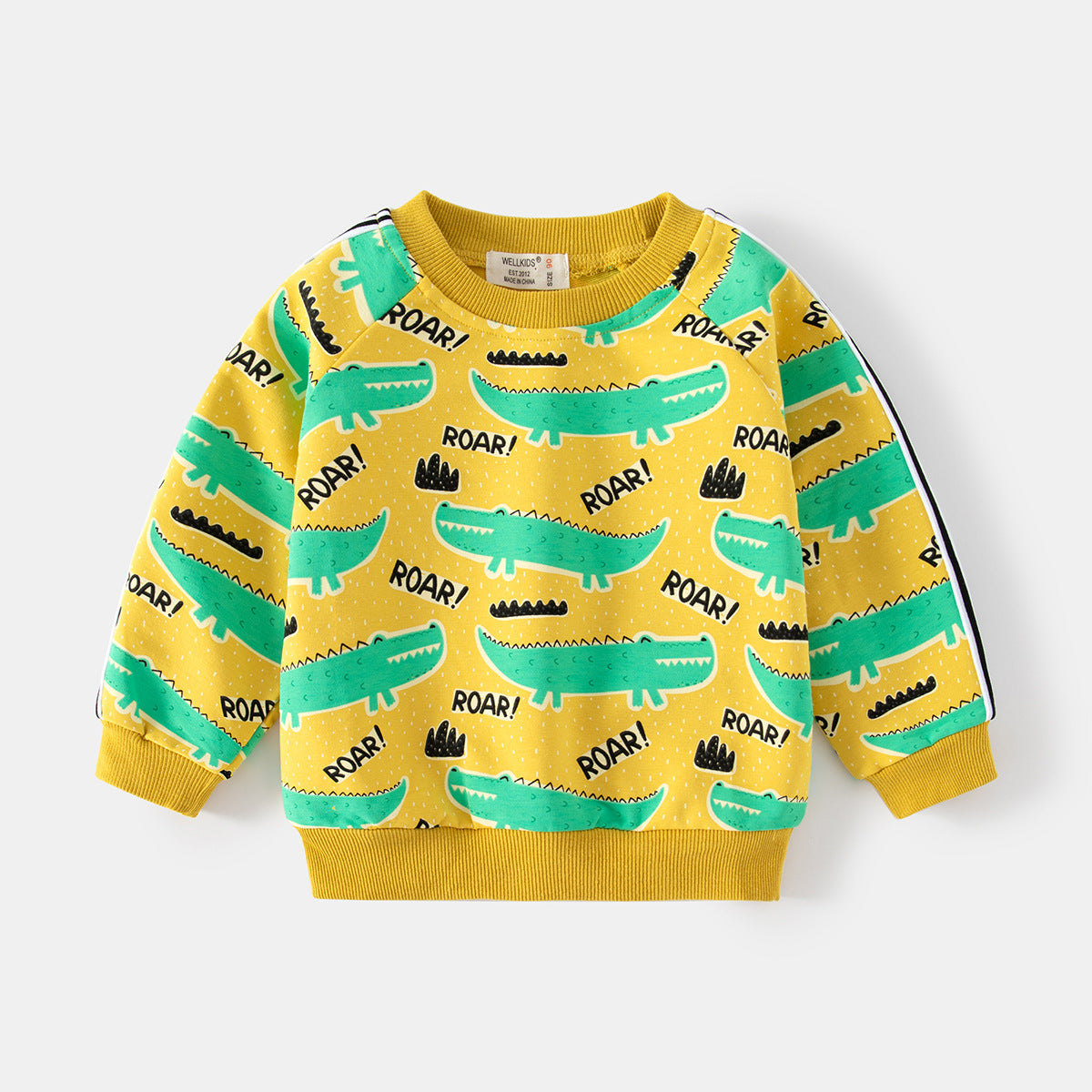 [513682] - Atasan Sweater Crewneck Lengan Panjang Anak Laki-Laki - Motif Tame Crocodile