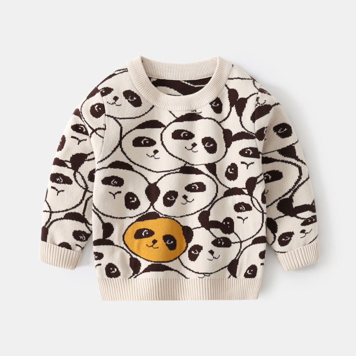 [513683] - Atasan Sweater Crewneck Lengan Panjang Anak Laki-Laki - Motif Panda Face