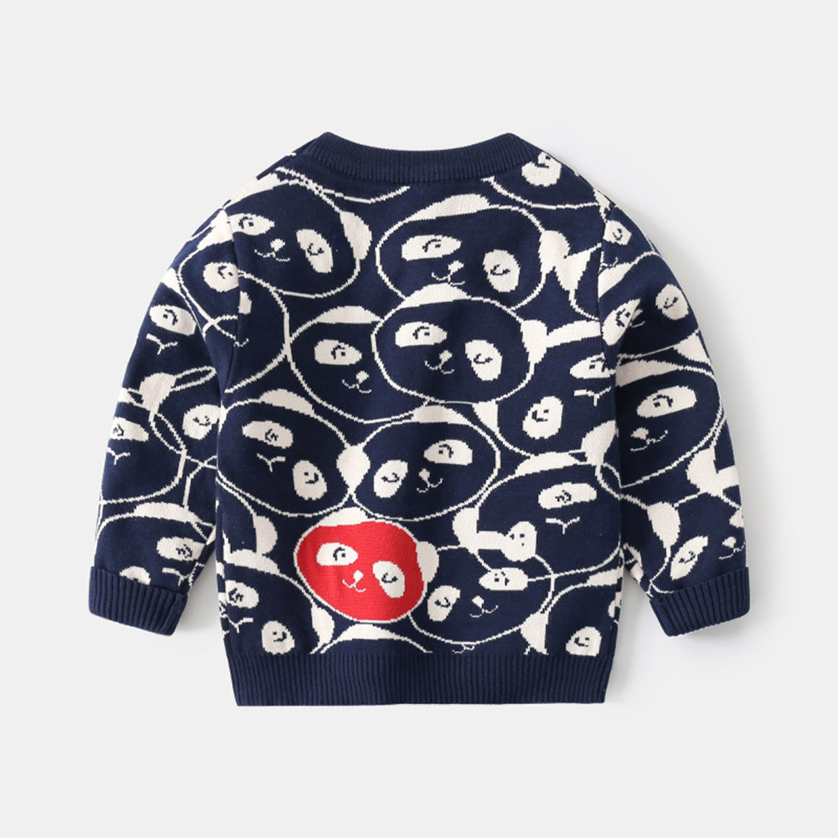 [513683] - Atasan Sweater Crewneck Lengan Panjang Import Anak Laki-Laki - Motif Panda Face