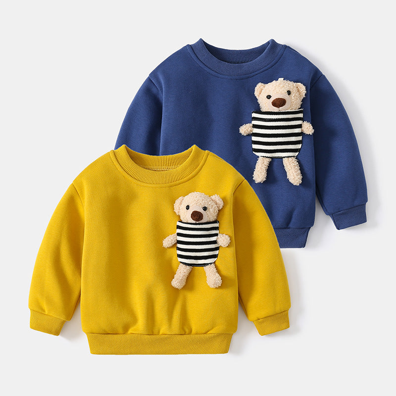 [513689] - Atasan 3D Sweater Boneka Lengan Panjang Anak Perempuan - Motif Pocket Doll