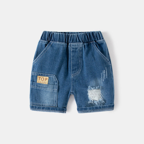 [513712] - Celana Pendek Jeans Anak Laki-Laki - Motif Top Happy