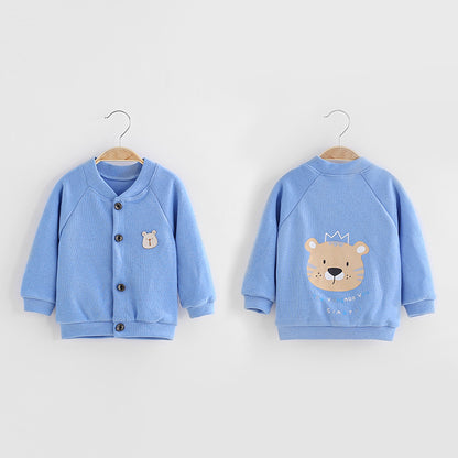 [514102] - Atasan Cardigan Fashion Anak - Motif Bear Crown