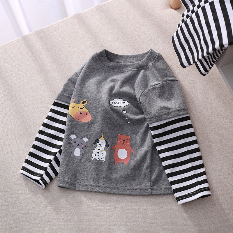 [514138] - Atasan Panjang Import / Kaos Ootd Anak - Motif Happy Animal