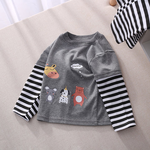 [514138] - Atasan Panjang / Kaos Ootd Anak - Motif Happy Animal