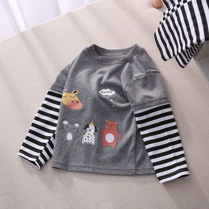 [514138] - Atasan Panjang / Kaos Ootd Anak - Motif Happy Animal