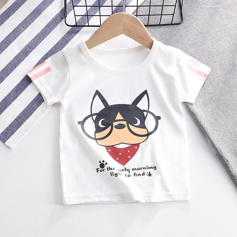 [514140] - Atasan Kaos Anak / Baju Atasan Anak - Motif Glasses Dog