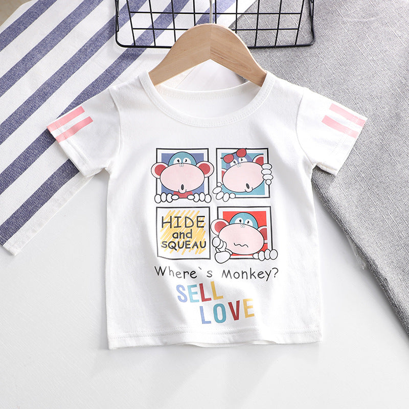 [514141] - Import Atasan Kaos Anak / Baju Atasan Anak - Motif Bald Monkey