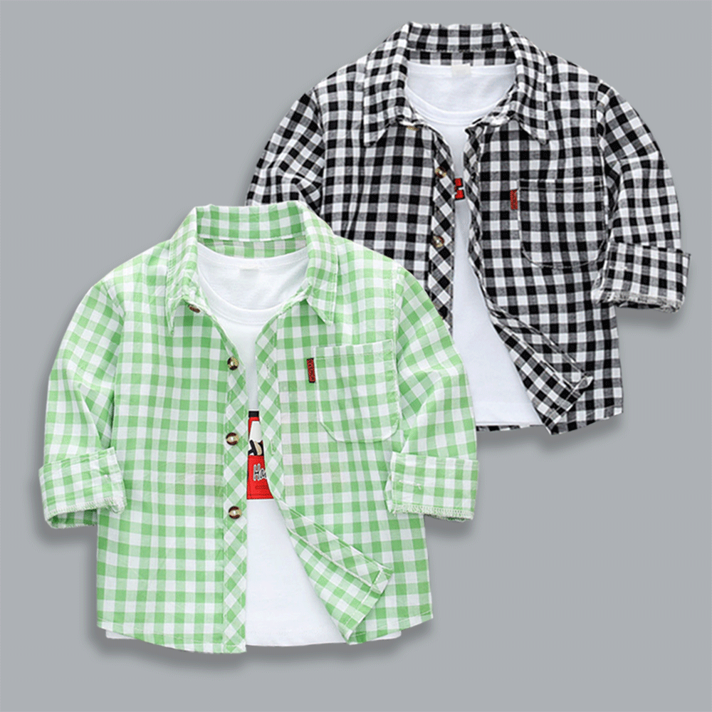 [515112] - Atasan Kemeja Trendi Anak - Motif Gingham Label
