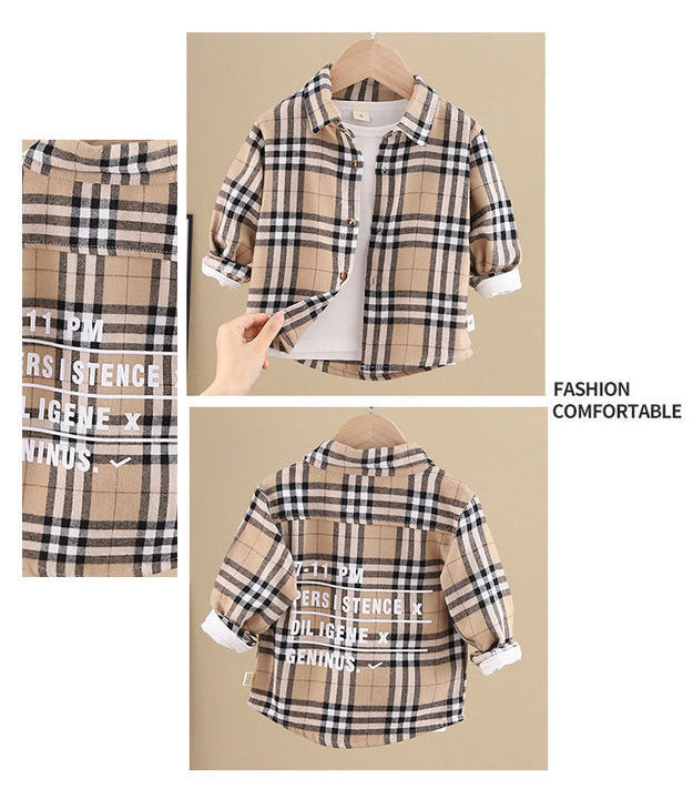 [515115] - Import Atasan Kemeja Trendi Anak - Motif Special Tartan