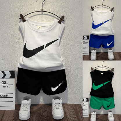 [516101] - Setelan Kaos Kutung Anak Import - Motif Checklist Sport