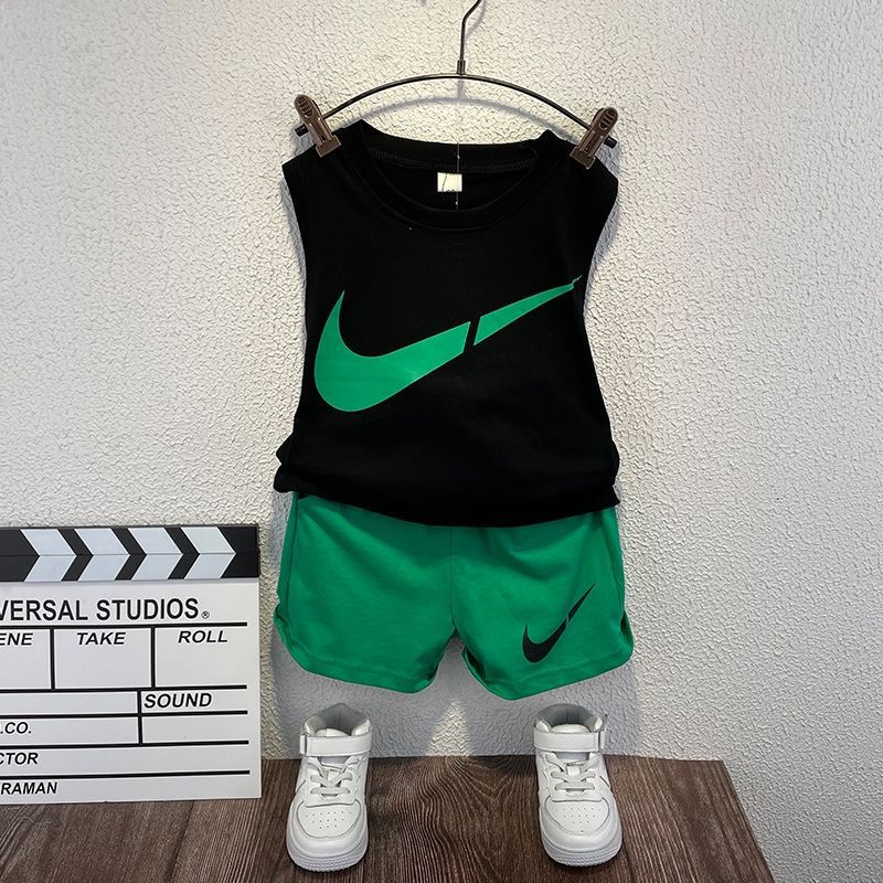 [516101] - Setelan Kaos Kutung Anak Import - Motif Checklist Sport