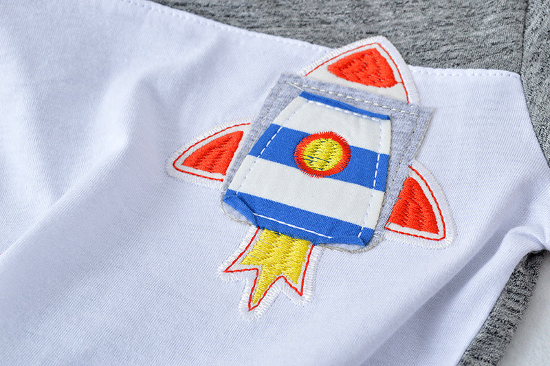 [357195] - Atasan Anak / Kaos Anak / Atasan Kaos Anak Trendi - Motif Space Rocket