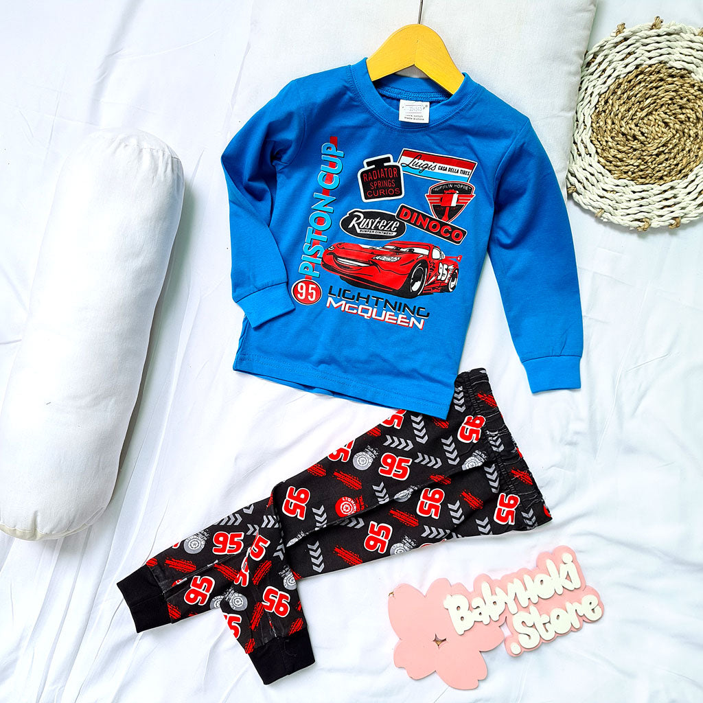 [354545] - Setelan Piyama Anak / Baju Tidur - Motif Mcqueen Piston Cup