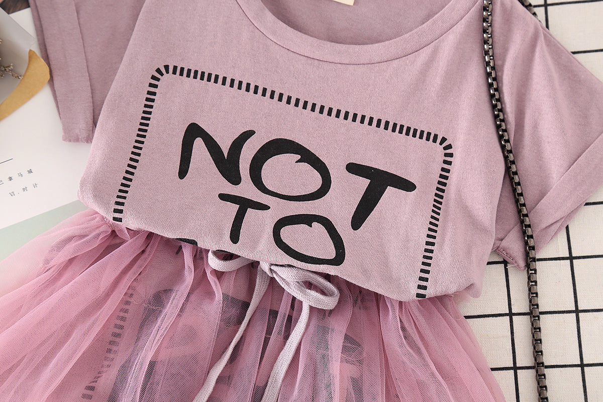 [363181-GRAY] - Dress Modis Anak Perempuan / Fashion Anak Import - Motif Transparent Skirts