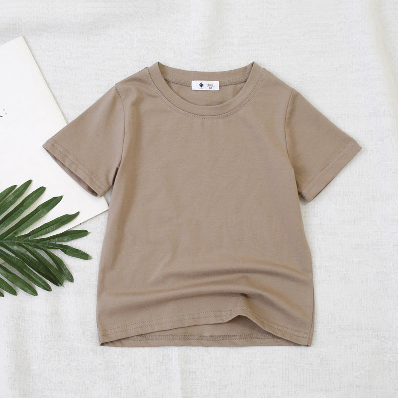 [602101-Big Size All Colors] - Baju Atasan Kaos Lengan Pendek Polos Anak Perempuan - Motif Plain Soft