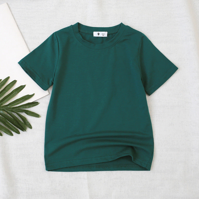 [602101-Big Size All Colors] - Baju Atasan Kaos Lengan Pendek Polos Anak Perempuan - Motif Plain Soft