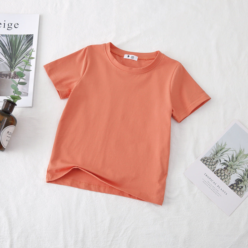 [602101-Big Size All Colors] - Baju Atasan Kaos Lengan Pendek Polos Anak Perempuan - Motif Plain Soft