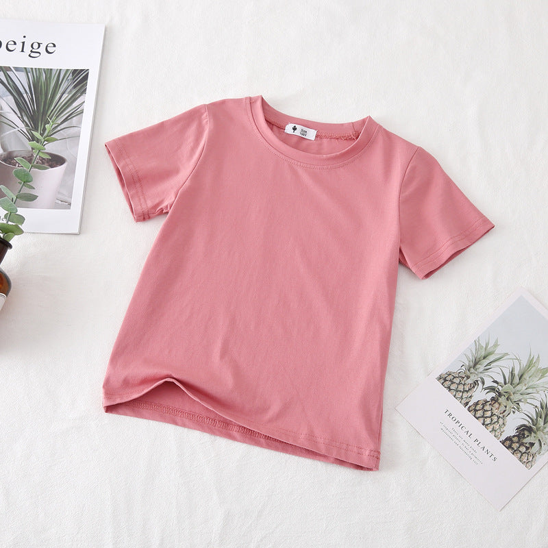 [602101-Small Size Girly Colors] - Baju Atasan Kaos Lengan Pendek Polos Anak Perempuan - Motif Plain Soft