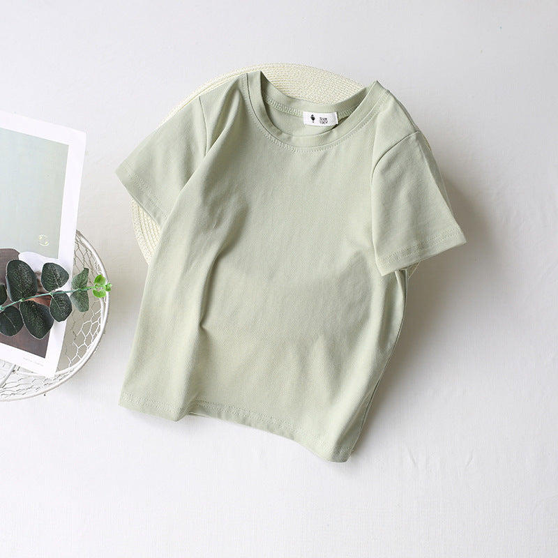 [602101-Small Size Girly Colors] - Baju Atasan Kaos Lengan Pendek Polos Anak Perempuan - Motif Plain Soft