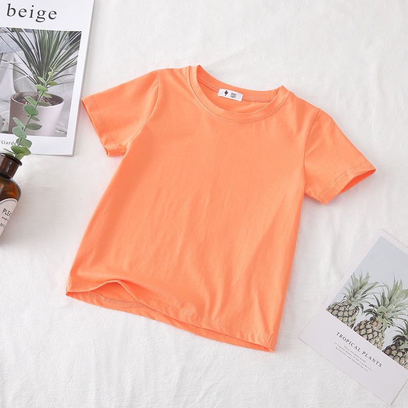 [602101-Big Size All Colors] - Baju Atasan Kaos Lengan Pendek Polos Anak Perempuan - Motif Plain Soft