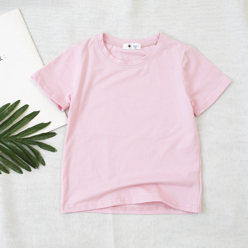 [602101-Big Size All Colors] - Baju Atasan Kaos Lengan Pendek Polos Anak Perempuan - Motif Plain Soft