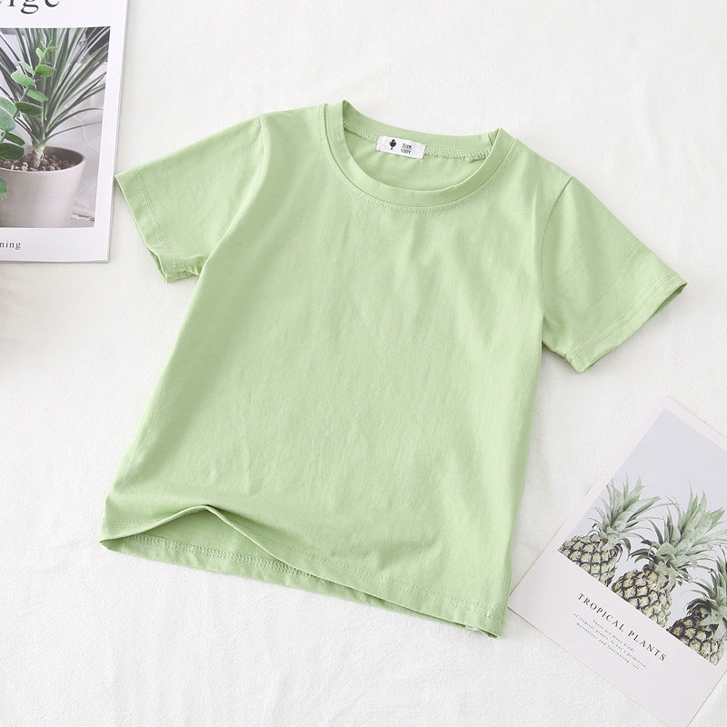 [602101-Big Size All Colors] - Baju Atasan Kaos Lengan Pendek Polos Anak Perempuan - Motif Plain Soft