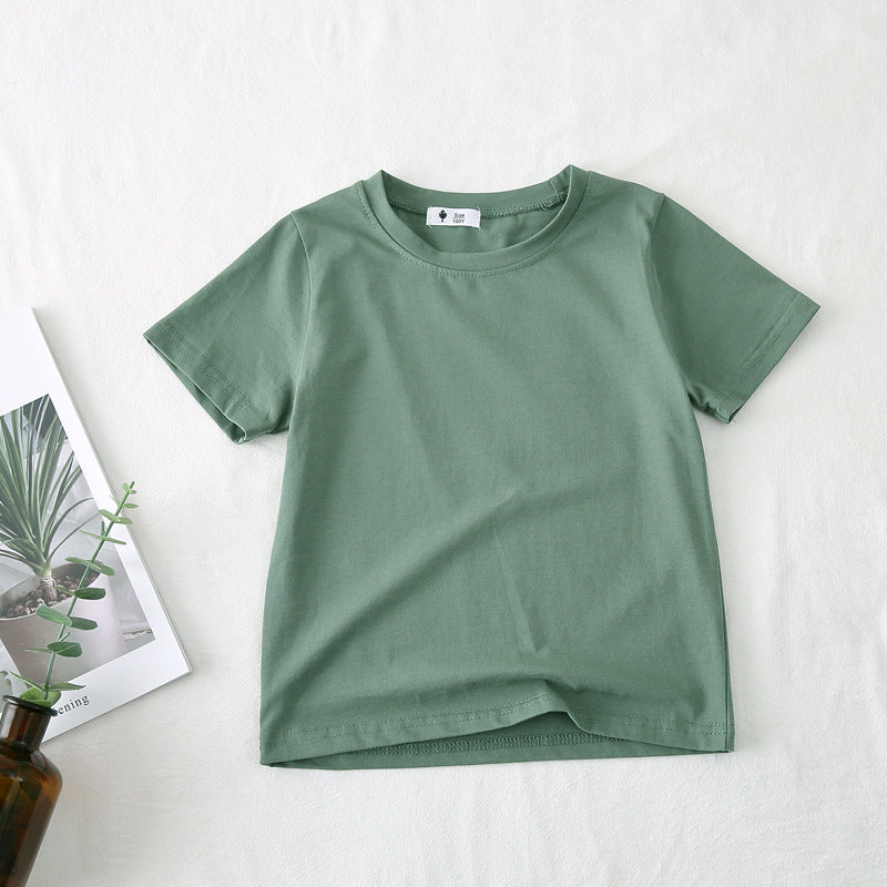 [602101-Big Size All Colors] - Baju Atasan Kaos Lengan Pendek Polos Anak Perempuan - Motif Plain Soft