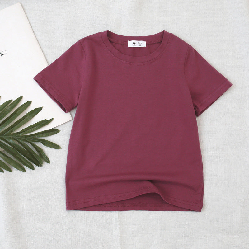 [602101-Big Size All Colors] - Baju Atasan Kaos Lengan Pendek Polos Anak Perempuan - Motif Plain Soft