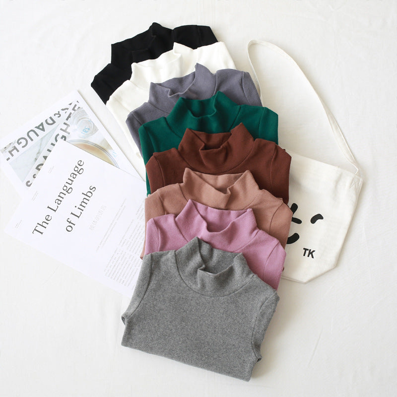 [602102-Big Size All Colors] - Atasan Kaos Sweater Turtleneck Import Anak Perempuan - Motif Soft