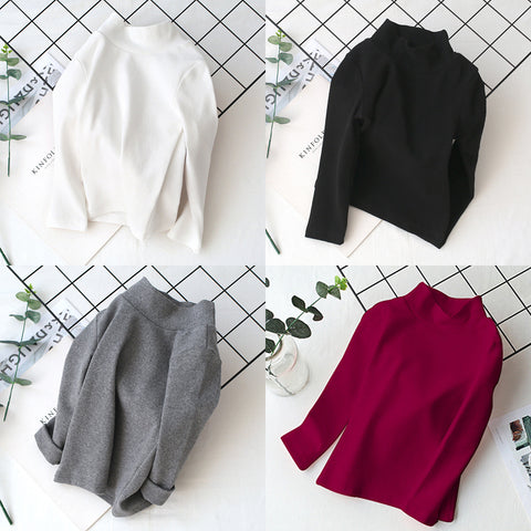 [602102-Small Size Basic Colors] - Baju Atasan Kaos Lengan Panjang Sweater Turtleneck Anak Perempuan - Motif Soft