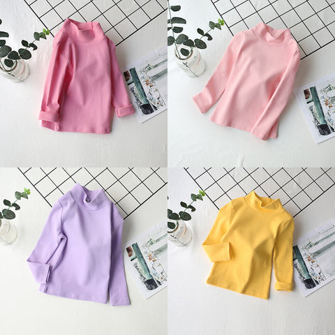 [602102-Small Size Girly Colors] - Baju Atasan Kaos Lengan Panjang Sweater Turtleneck Anak Perempuan - Motif Soft