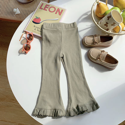 [602104] - Bawahan Celana Panjang Legging Cutbray Anak Perempuan - Motif Plain Line