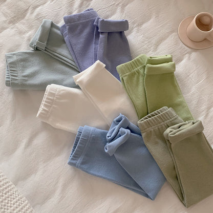 [602105-Small Size Basic Colors] - Celana Legging Polos Import Anak Perempuan - Motif Plain