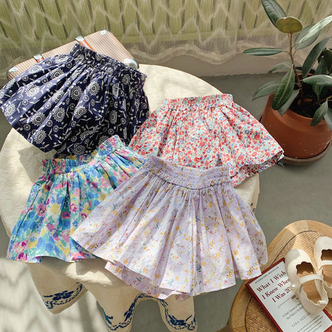 [602110-A] - Bawahan Celana Rok Pendek Bunga Bawahan Anak Perempuan - Motif Flower