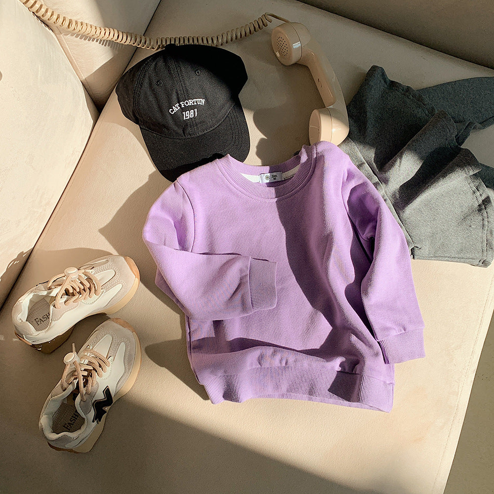 [602112] - Baju Atasan Outer Sweater Crewneck Polos Anak Perempuan Cewek - Motif Plain - BABYHOKI STORE