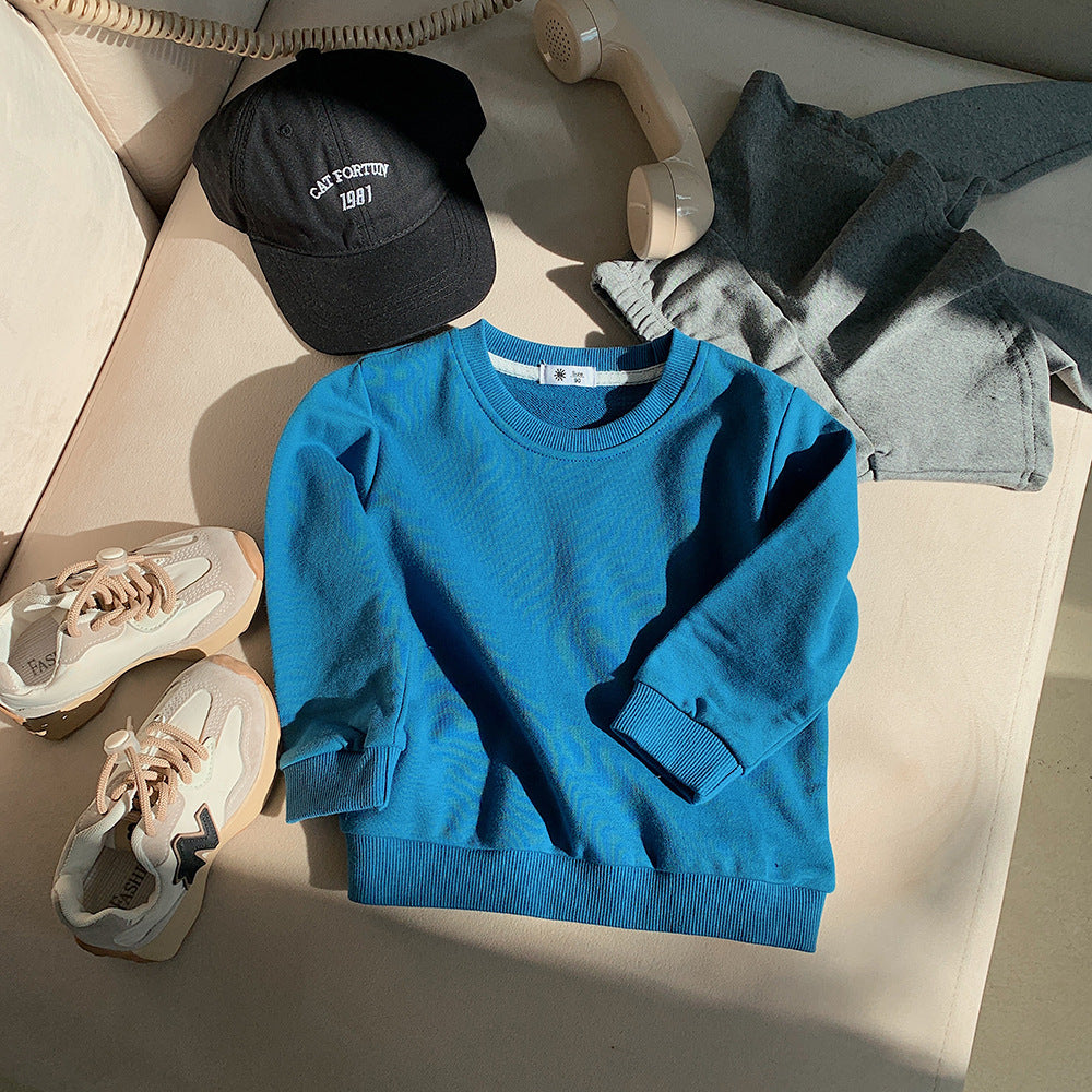 [602112] - Baju Atasan Outer Sweater Crewneck Polos Anak Perempuan Cewek - Motif Plain - BABYHOKI STORE