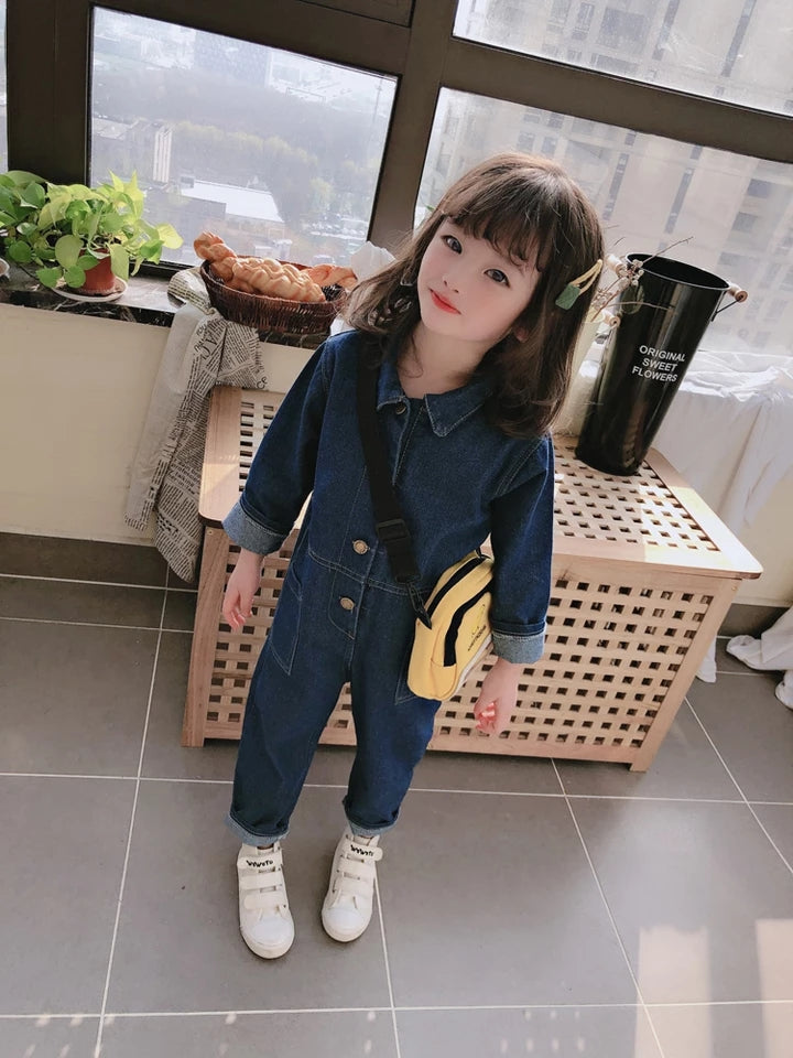 [507403] - Jumpsuit Fashion Anak Perempuan - Motif Denim