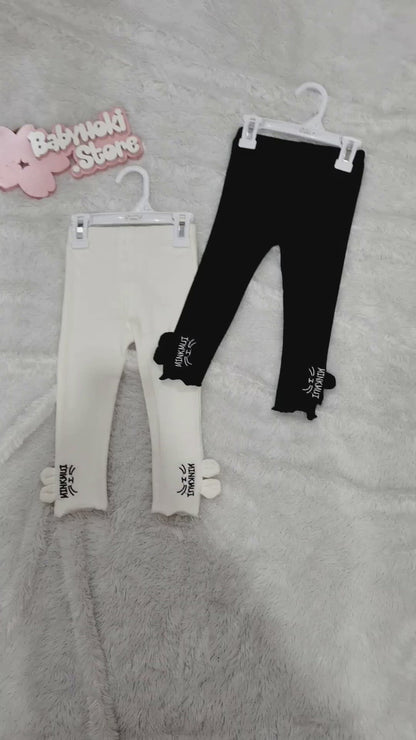[352213-BLACK] - Import Bawahan Celana Legging Anak Perempuan - Motif Minkmui Rabbit
