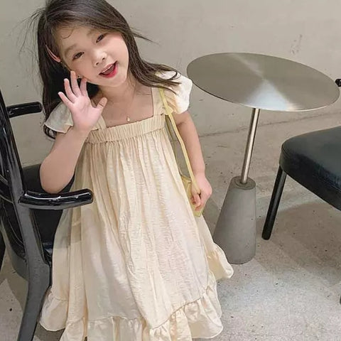 [507194] - Dress Fashion Anak Perempuan - Motif Chest Folds