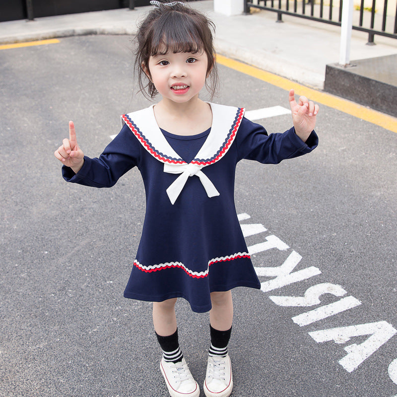 [507176] - Dress Fashion Anak Perempuan - Motif Wave Lines