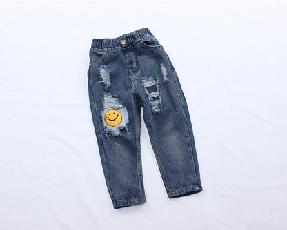 [508114] - Celana Jeans Anak Kekinian / Celana Anak Import - Motif Abstract Torn
